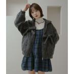 ブルゾン アウター ダブルジップリボンシャギーブルゾン レディース