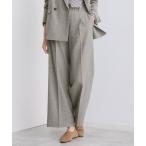 ショッピングストレッチ パンツ 「洗える／セットアップ可能」凹凸ストレッチ素材ストレートパンツ レディース