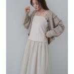 ワンピース 「選べるサイズ展開」レイヤード風チュールキャミワンピース