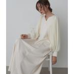 ショッピングバブ ワンピース 「S・M・L サイズ展開」袖オーガンジーポンチワンピース