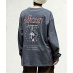 tシャツ 「neos」ルーズシルエット Disney ディズニー ミッキー ピグメント風 ロック プリント ロングスリーブ Tシャツ メンズ レディー