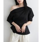 ショッピングオフショルダー ブラウス シャツ オフショルダー 肩出し半袖トップス レディース