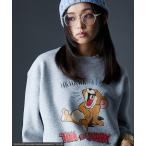  футболка тренировочный [TOM and JERRY/ Tom . Jerry ] хлопок 100% обратная сторона ворсистый тренировочный [ большой размер иметь ]GEVS. женский 