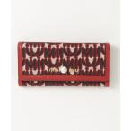 ショッピングミュウミュウ 「miu miu」 マドラス 二つ折り 長財布 - レッド レディース