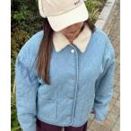 ブルゾン アウター NOT SO BASIC /ロキシーキルティングステッチボアデニムジャケット レディース
