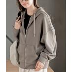 パーカー ダンボールドルマンジップパーカー レディース