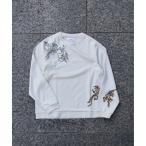 ショッピングスウェード tシャツ ATELANE / スウェードポンチ/アソート/刺繍デザイン/ロンTEE メンズ レディース