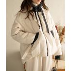 ダウンコート ダウンジャケット バイカラーキルティングコクーンダウンジャケット レディース