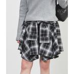 スカート シャツ巻き風ミニスカート