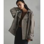 トレンチコート コート オーバサイズショートトレンチコート レディース