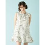 ショッピングAライン ワンピース 「L.B CANDY STOCK」ツイードビジューAラインミニワンピース