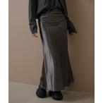 スカート satin narrow long skirt /サテンナローロングスカート