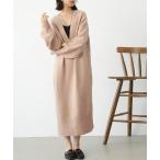 ワンピース 天竺編みVネックニットロングワンピース