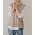 ベスト ジレ Vネックサイドボタンベスト レディース