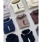 ニット セーター 「1枚でもインナーでも使える/全9色」プチフリルタートルニット レディース