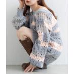 ショッピングセーター ニット セーター 「S.Mサイズ展開/2WAY」透かしMIXニット レディース