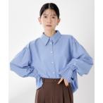 ショッピング体型カバー ブラウス シャツ 袖プリーツ＆バックシャーリングシャツ「体型カバー/洗える」 レディース