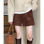 パンツ HALEY PESCA/センタータック　コーデュロイショートパンツ レディース