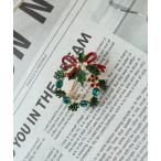 ブローチ 「X'mas」リースブローチ レディース