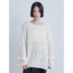 ショッピングラベンダー ニット セーター ローゲージハンド畦ニット レディース