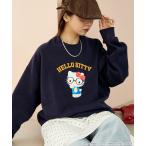 トレーナー スウェット PUBLUX/パブリュクス ”HELLO KITTY/ハローキティ” 眼鏡 カレッジ風スウェット 限定展開 レディース