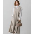 ワンピース ラメミックスツイード Vネックワンピース