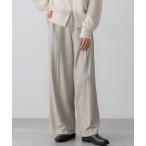 ショッピングラメ パンツ ラメミックスツイード タック ワイド パンツ レディース