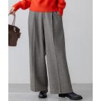 ショッピングラメ パンツ ラメミックスツイード タック ワイド パンツ レディース