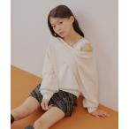 tシャツ ワンショル肩レーストップス レディース