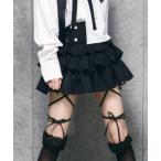 パンツ ハイウエストエンブレムボタン付きフリルパンツ レディース メンズ
