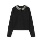 ショッピングパール カーディガン ウールポリエステルパールコンビ クルーネックカーディガン レディース