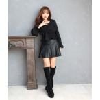 スカート インパンツ付き合皮プリ