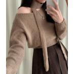 ショッピングニットタイ ニット セーター Nia(ニア)/ワンショルダー　タイリボン付きニット レディース