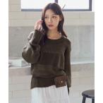 ニット セーター オーバーサイズメッシュ