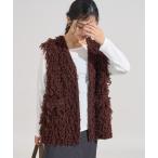 ショッピングジレ ベスト ジレ ループヤーンベスト/オーバーサイズ ニットベスト レディース