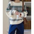 ニット セーター ノルディック柄ニット レディース