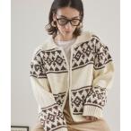 ショッピングレトロ カーディガン ノルディックジップカーディガン レディース