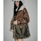 ショッピングスタッズ ショルダーバッグ バッグ スタッズショルダーフェイクファーバッグ レディース