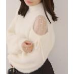 ショッピングアンドミー ニット セーター 肌見せパールフェザーニット レディース