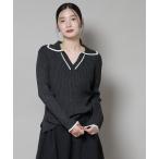 ショッピングnano ニット セーター メランジスキッパーバイカラーニットプルオーバー(セットアップ可) レディース