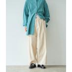 ショッピングコーデュロイ パンツ コットンコーデュロイ　バックゴムワイドパンツ レディース