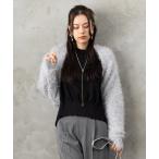 カーディガン 「FONT LAB」ラメシャギーニットボレロ レディース