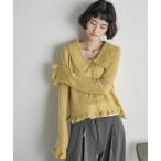 カーディガン モヘアフリルシアーポロニッ