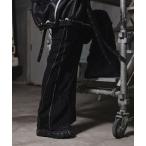 ショッピングダメージ ジーンズ 「ERAR」ハイダメージサイドジップデザインワイドフレアデニムパンツ メンズ レディース