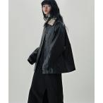 カバーオール 2wayボアカラーフェイクレザーカバーオール レディース