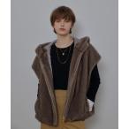 ブルゾン アウター フェイクミンクファーフーディーブルゾン レディース