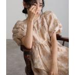 ドレス ロング＆袖ありフォーマルバブルスリーブジャガードドレスお呼ばれ結婚式二次会パーティードレスオケージョンドレス同窓会成人式 謝恩会 20代 30