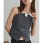 キャミソール フロントボタンデザイン キャミソールビスチェ