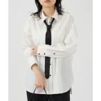 ショッピングタイ ブラウス シャツ タイ付クリアブロードシャツ レディース