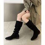 ブーツ フェイクスウェード くしゅくしゅ ロングブーツ レディース
